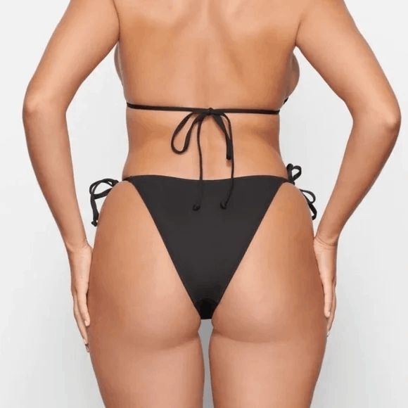 Skims swim bottoms large onyx black dippy tie bikini summer beach string nwt #h - Picture 11 of 11
